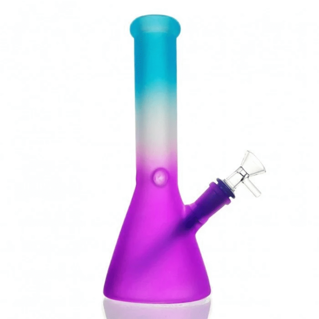 Colorful Frosted Beaker Bong blue white purple