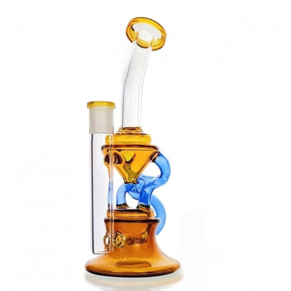 Multi Recycler with Inline Perc Dab Rig Amber